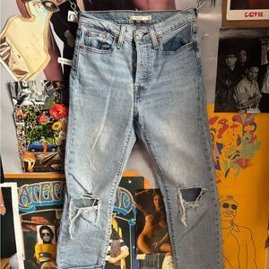 Levi's Light Blue Distressed High Rise Jeans